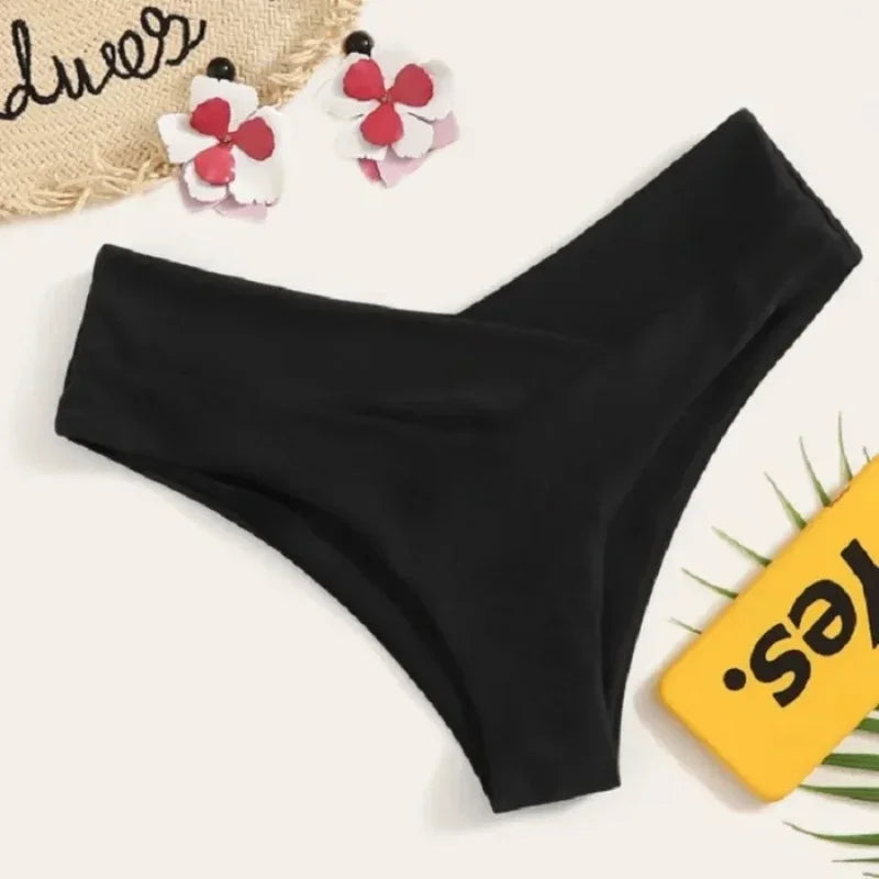 High Waisted Brazilian V-Thong Bikini