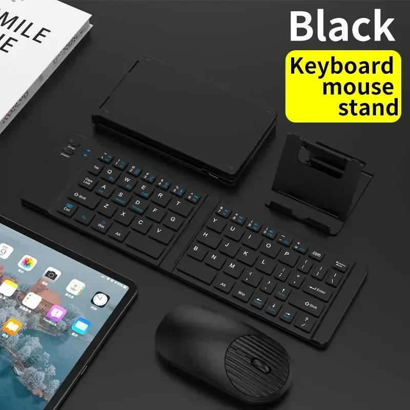 Folding Keyboard and Mouse 2.4G Mini Keypad Bluetooth Wireless Portable Silm Foldable Keyboards