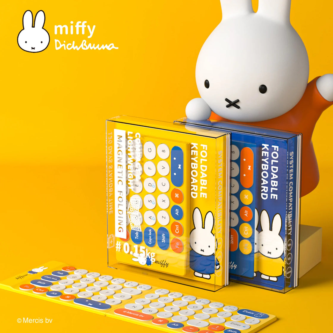 Miffy X MIPOW Mini Folding Keyboard Slim Wireless Bluetooth