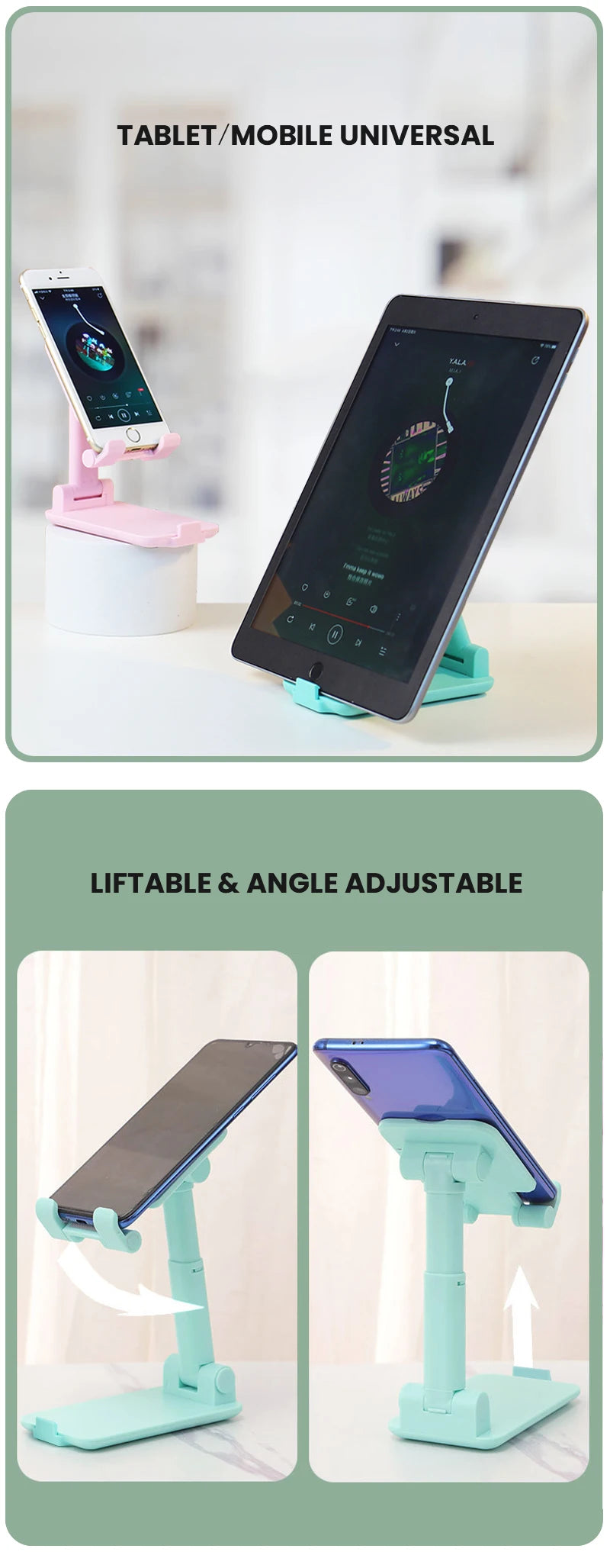 Adjustable Universal Desktop Phone Holder Stand with sleek design suitable for office use.