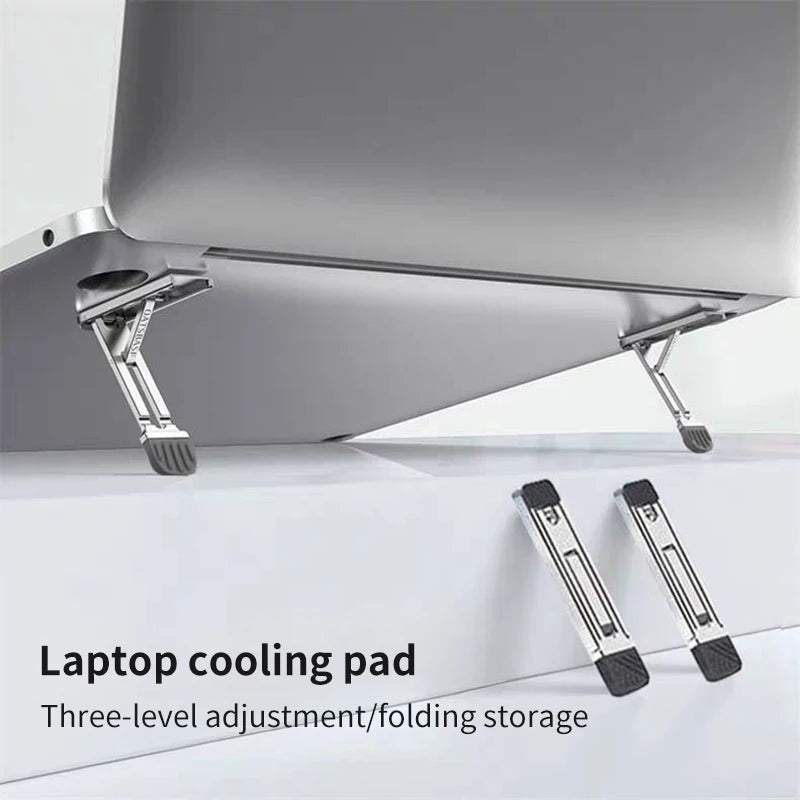 Portable Laptop Stand Aluminum Alloy Mini Folding Holder  2PCS Adjustment Notebook Bracket Accessories for Macbook Cell Phone