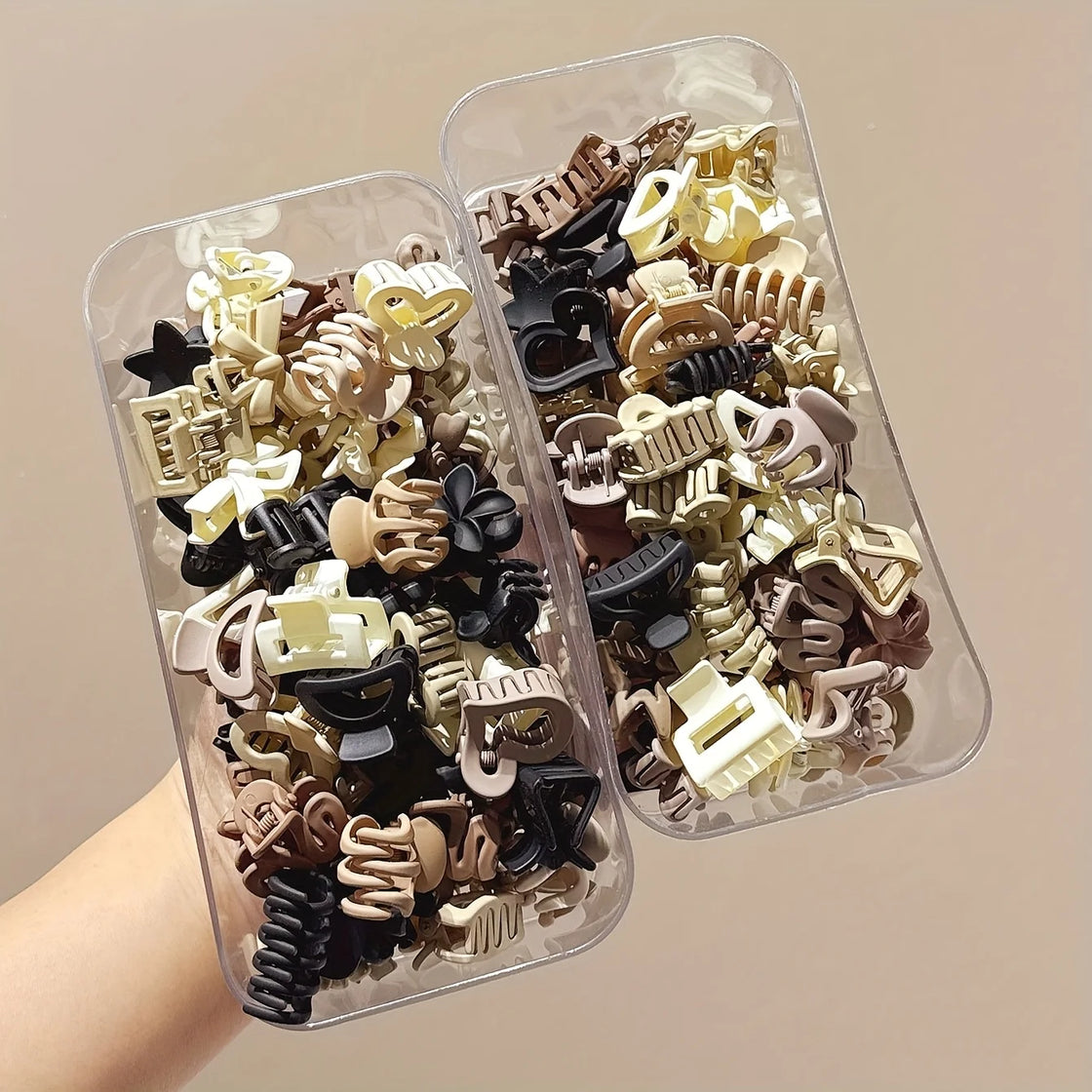 5/10/20/30pcs Beige Mixed Pack Small Clips, Cute Girl Accessories