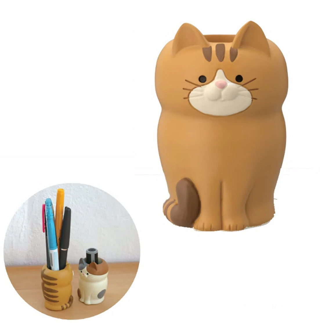 Multifunctional Cat Ornament Cute Appearance Phone Tablet Glasses Pen Holder Desk Decoration Synthetic Resin Ornaments