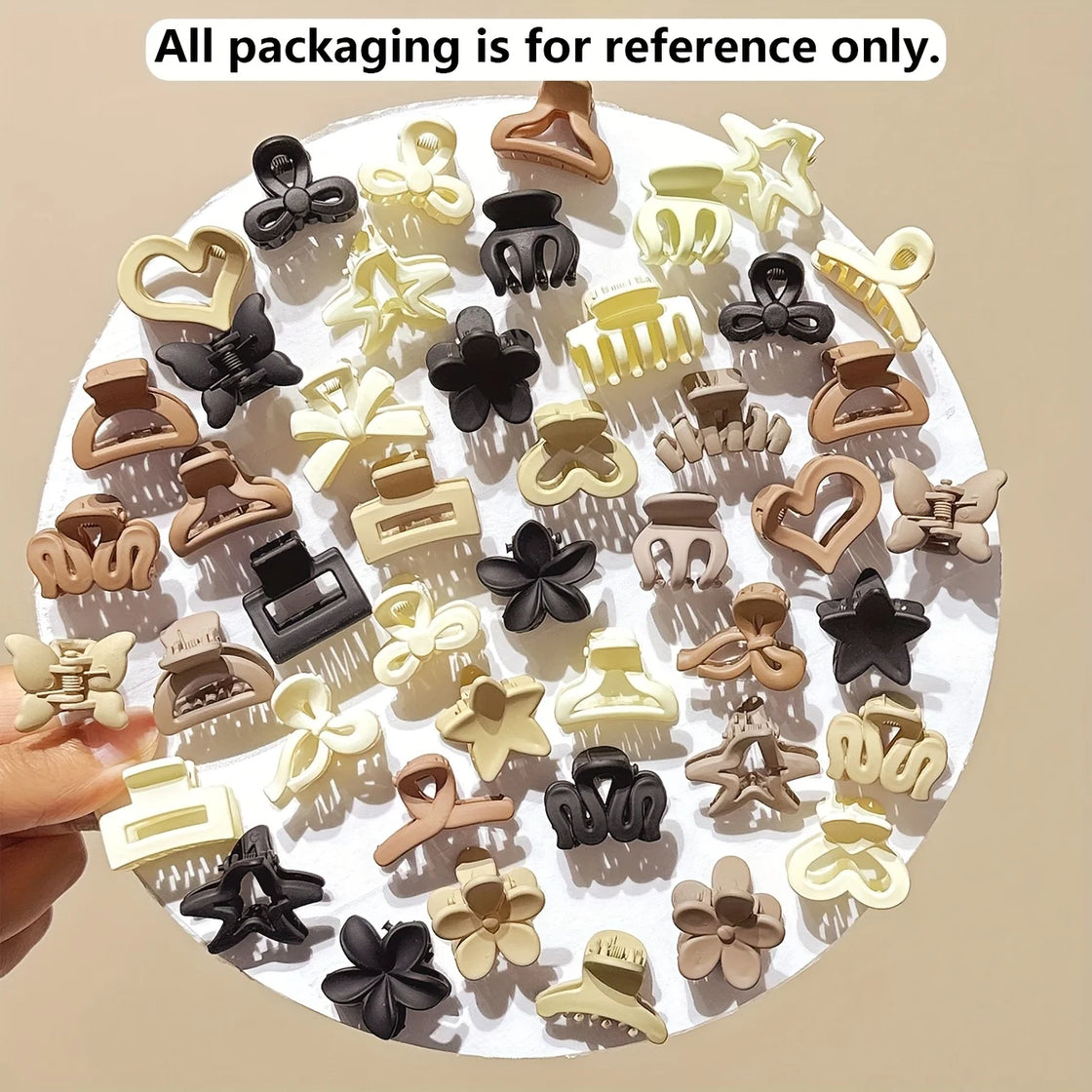 5/10/20/30pcs Beige Mixed Pack Small Clips, Cute Girl Accessories