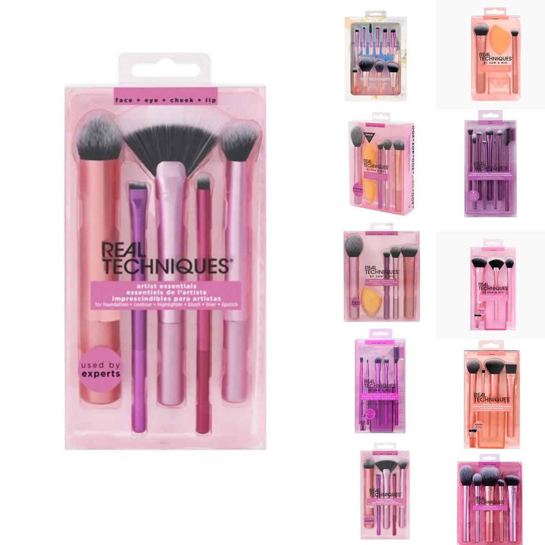Eco-Friendly Vegan Makeup Brush Kit - Synthetic Hair Cosmetic Tools for Foundation/Blush/Eyeshadow (Travel Set)