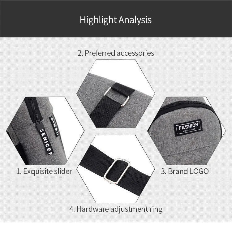 Men’s Adjustable Waterproof Waist Bag