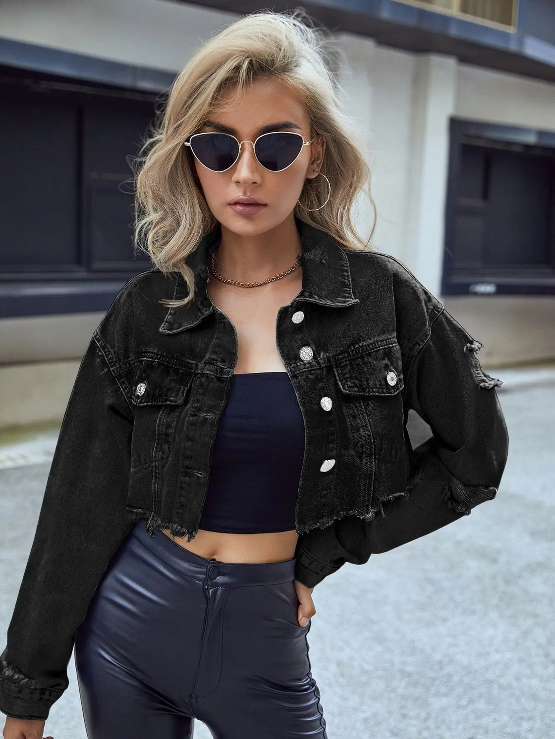 Women's clothing European and American INS casual versatile short fashion denim short jacket