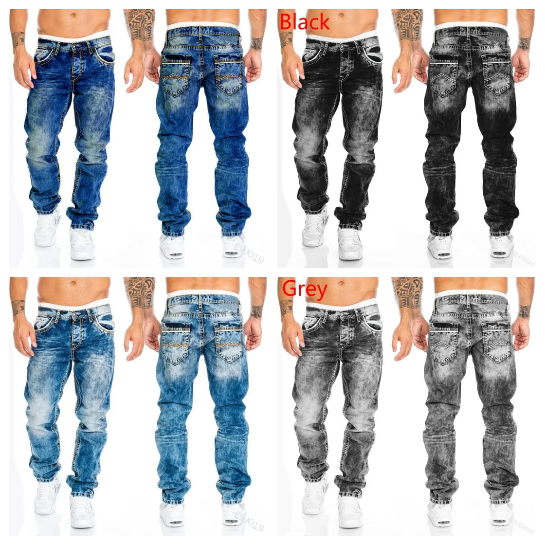 Men's black jeans slim fit high-quality gray casual men's jeans pants slim fit men's pants hip-hop street wear fog denim pants