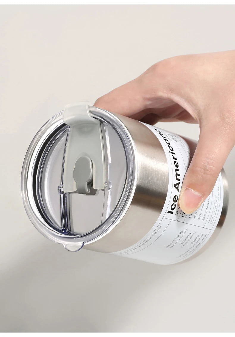 Reusable Coffee Tumbler Cup Double Wall Stainless Steel Vacuum Insulated Travel Coffee Mug with Straw Hot and Cold Mug