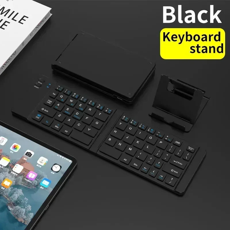 Folding Keyboard and Mouse 2.4G Mini Keypad Bluetooth Wireless Portable Silm Foldable Keyboards