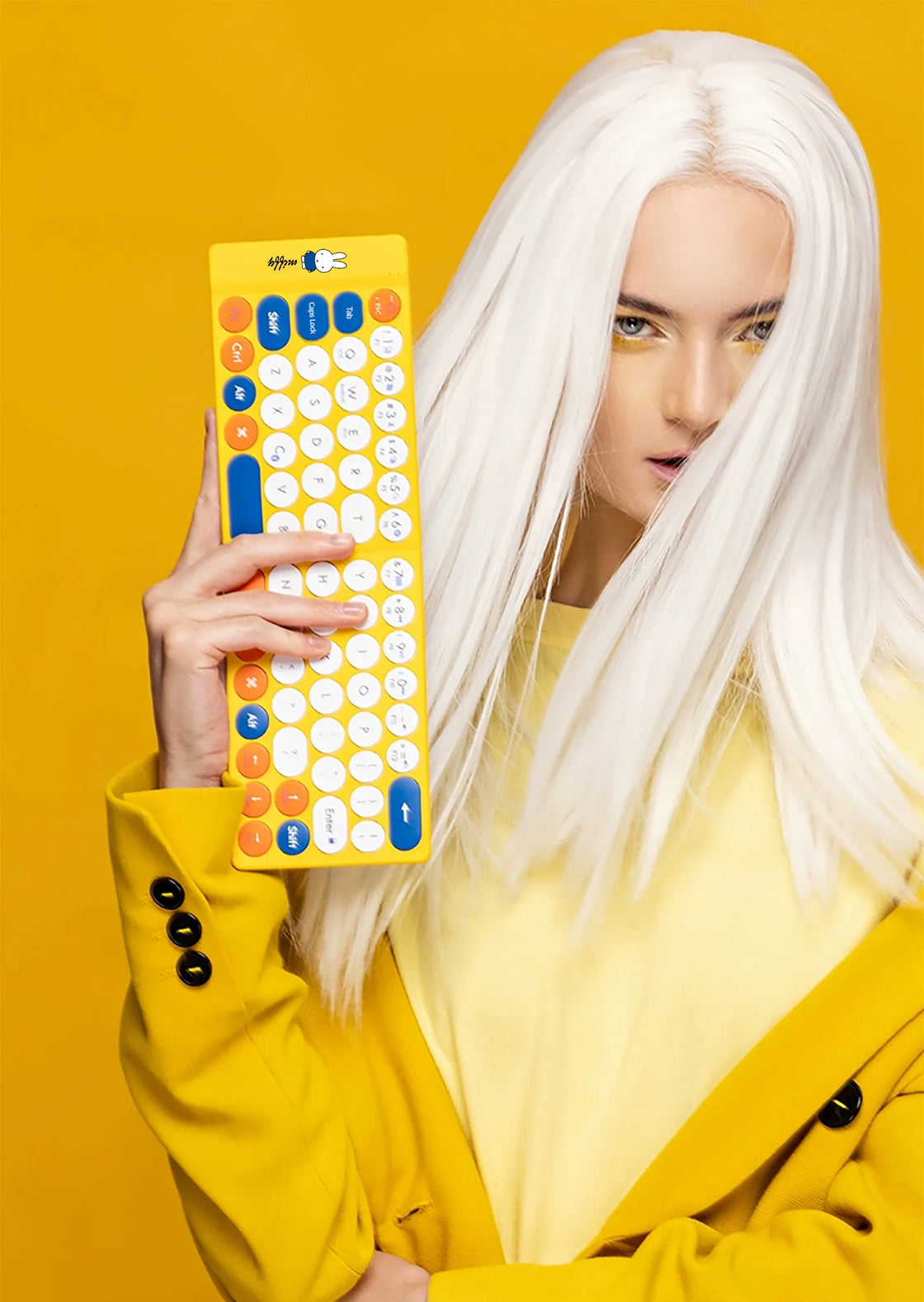 Miffy X MIPOW Mini Folding Keyboard Slim Wireless Bluetooth