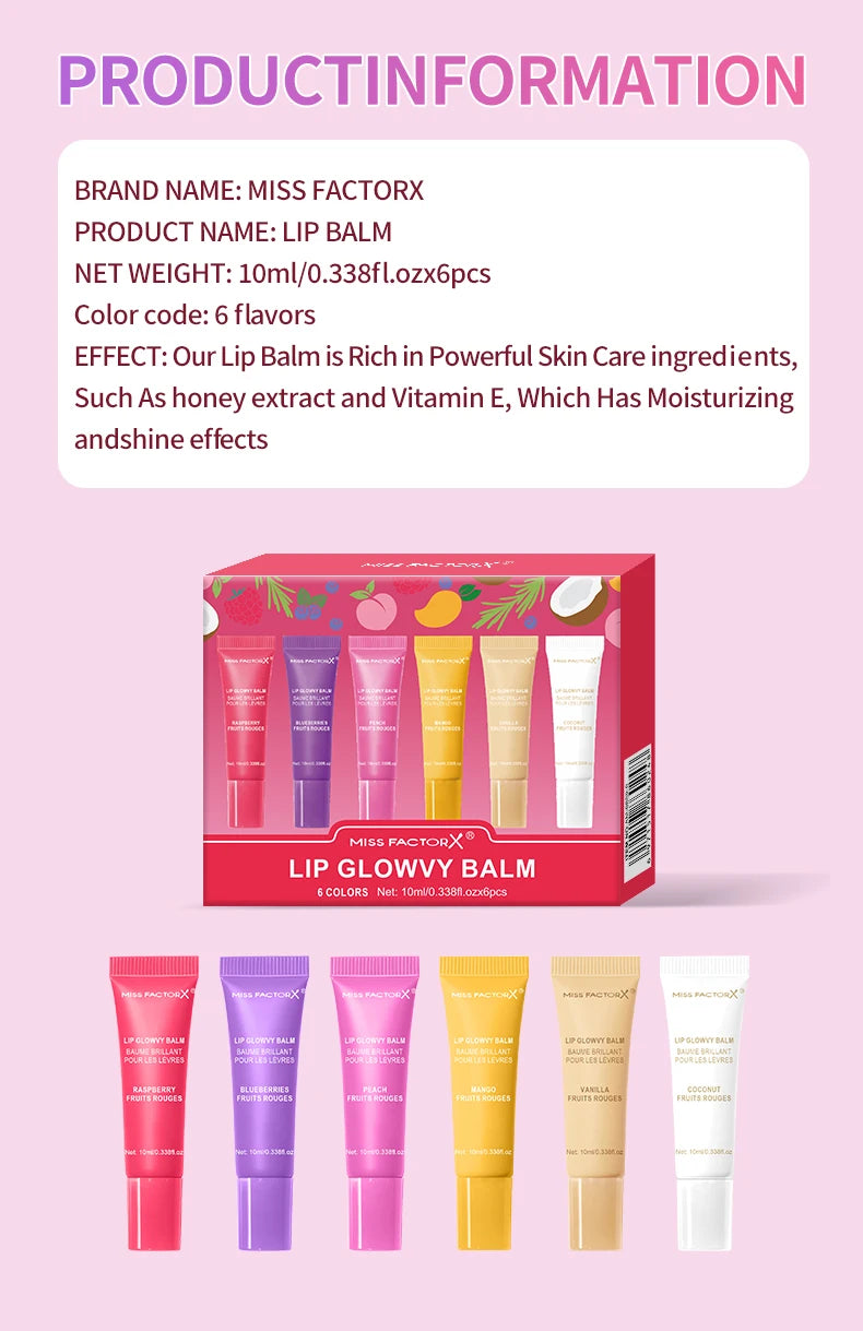 6-Color Lace Jelly Sparkling Lip Gloss Set