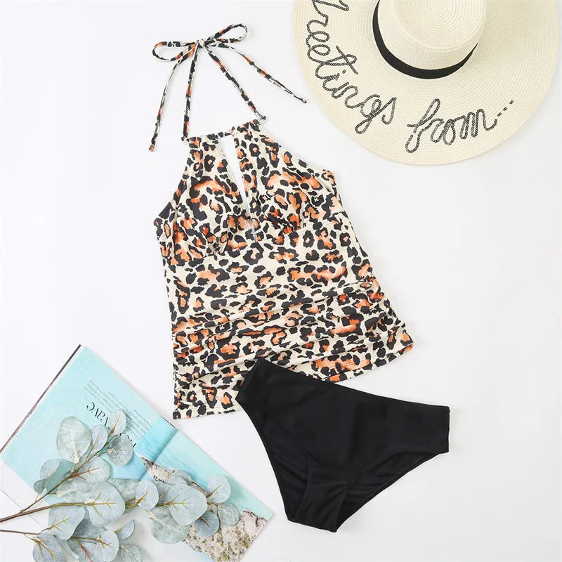 Bikini 2022 New Mujer V Neck Swimsuit Women Lace Up Swimwear Tankini Beach Bathing Suit Female Brazilian