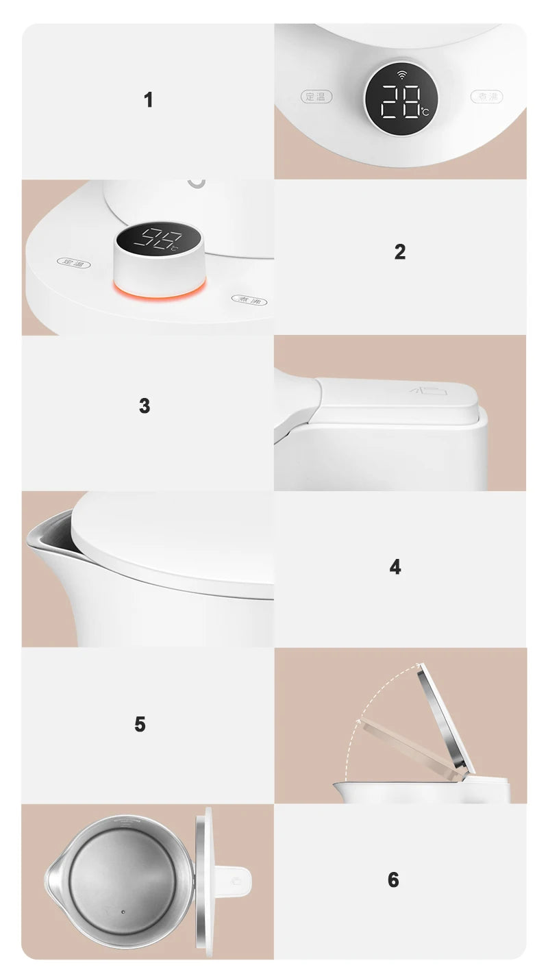 NEW XIAOMI MIJIA Smart Kettle 2 Pro Electric Kettles Kitchen Appliances LED Display 24H Intelligent Temperature Constant samovar