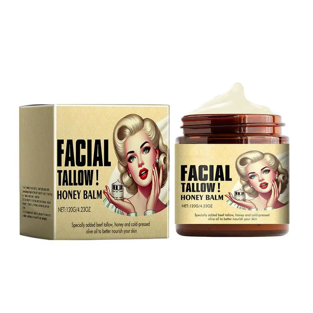 Facial Tallow Honey Balm 120g Face Cream Lasting Moisturizing Soothing Repair Damaged Skin Increase Facial Elasticity Nourishing