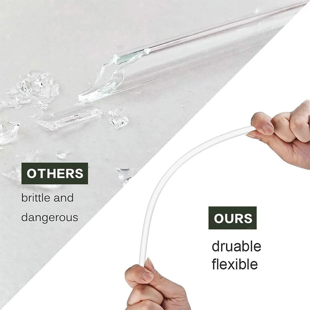 30cm 6 pcs Reusable Straw with Cleaning Brush, Plastic, Clear,Replacement Straw Compatible for Stanley 40 oz 30 oz Cup Tumbler