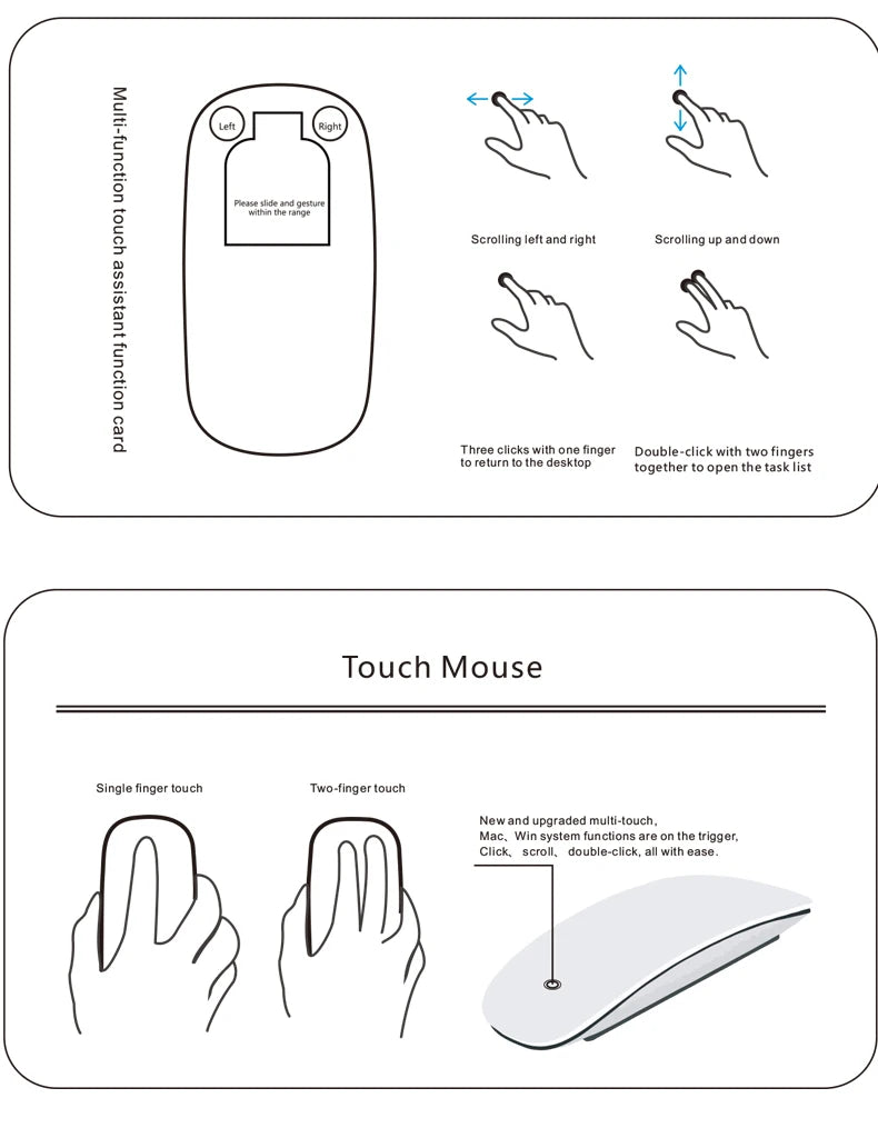 Rechargeable Bluetooth Mouse Magic 3 Ergonomic Multi-Touch BT5.0 Wireless Slim Rechargeable Mouse