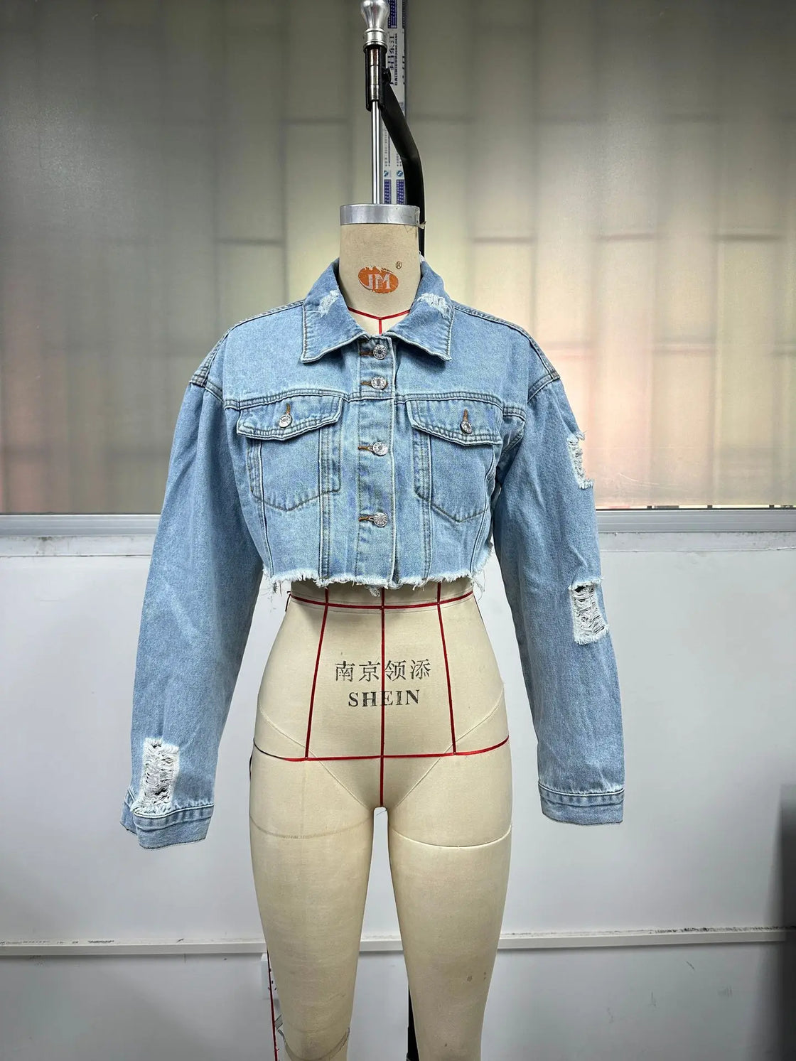 Women's clothing European and American INS casual versatile short fashion denim short jacket