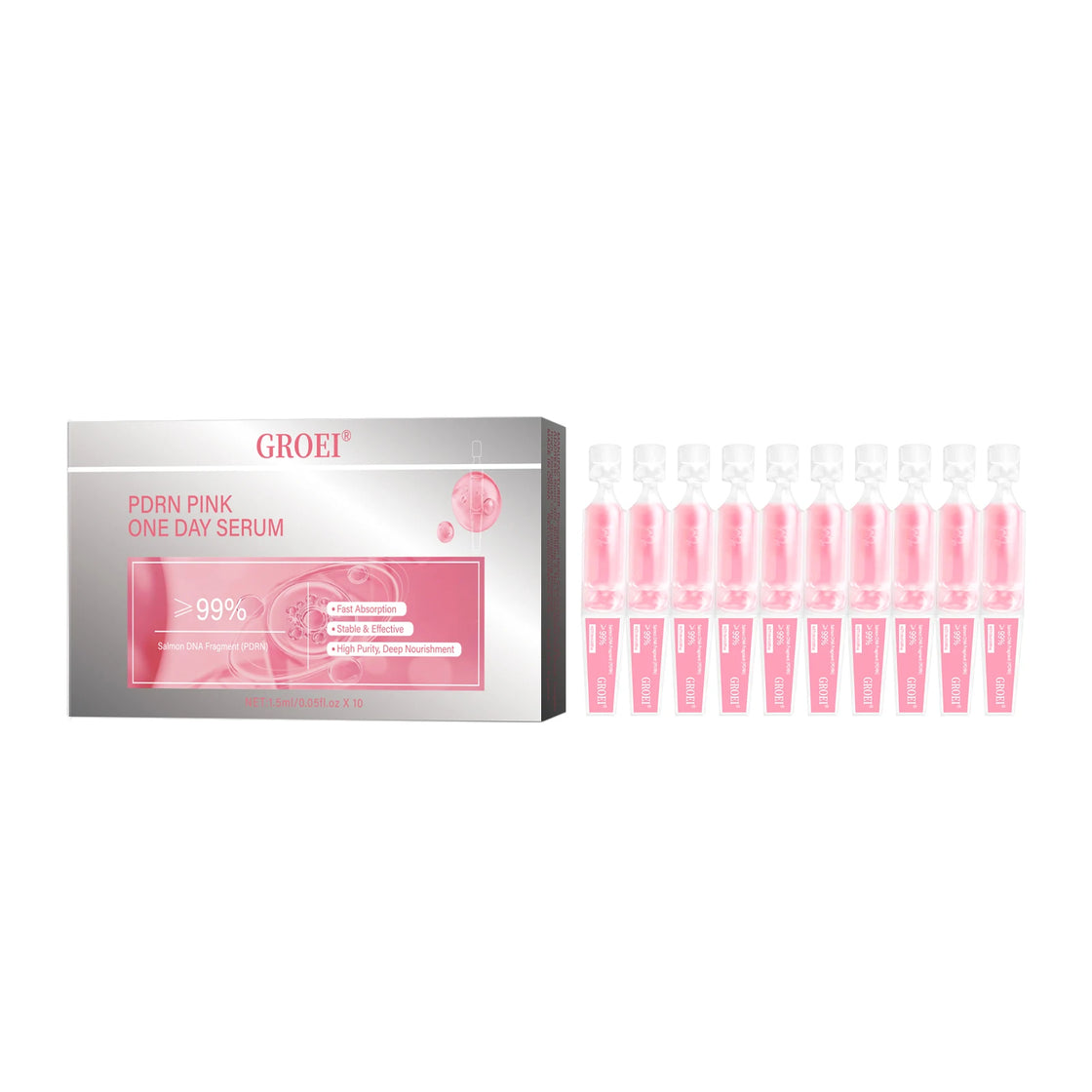 PDRN Pink One Day Serum collection, empowering skincare with deep moisturizing serum benefits.