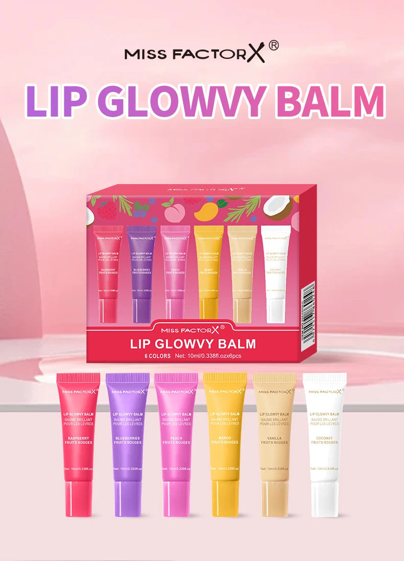 6-Color Lace Jelly Sparkling Lip Gloss Set