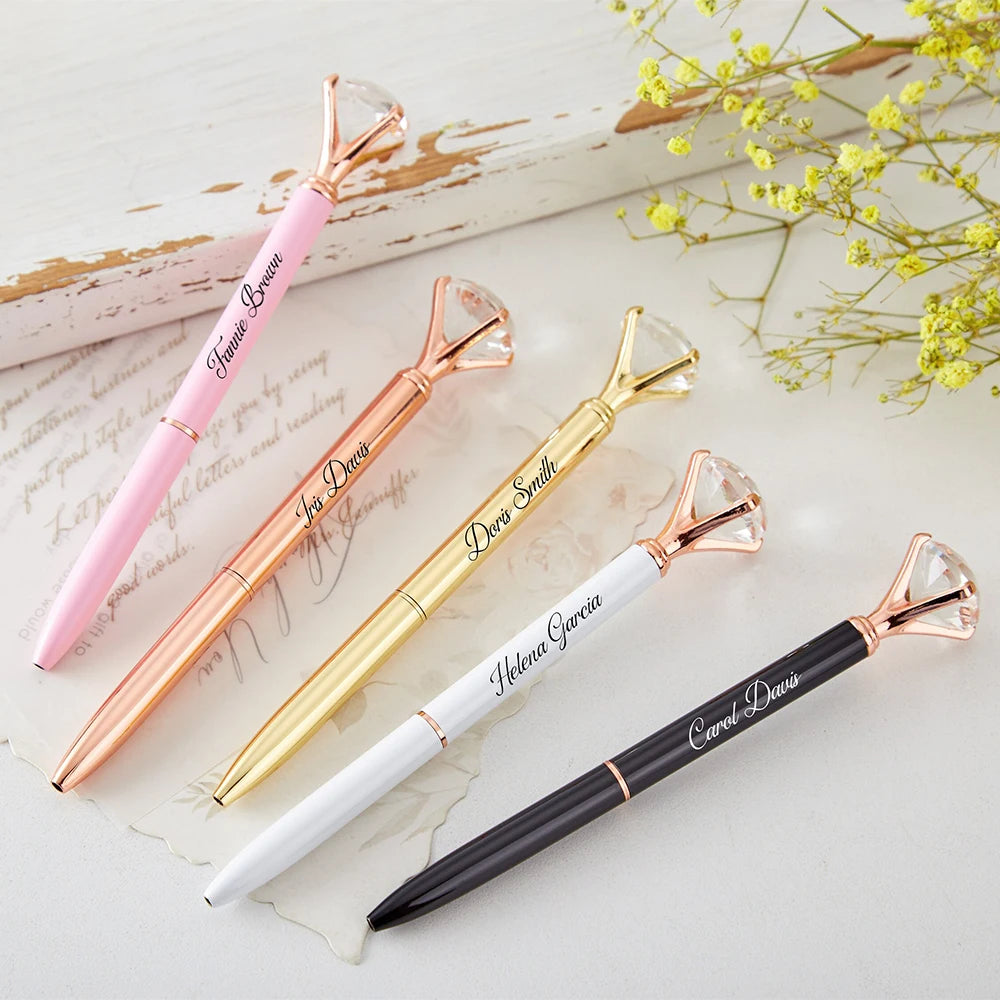 Personalized Bridesmaid Gift Diamond Pen with Engraving Name Party Gift for Her Bridal Shower Favors
