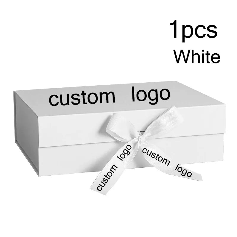 Party Gift Box Large Black Pink Luxury Gift Packaging Box With Ribbon Birthday Wedding Party Supplies Box Personalized LOGO