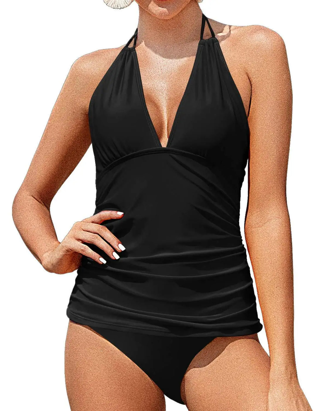 Bikini 2022 New Mujer V Neck Swimsuit Women Lace Up Swimwear Tankini Beach Bathing Suit Female Brazilian