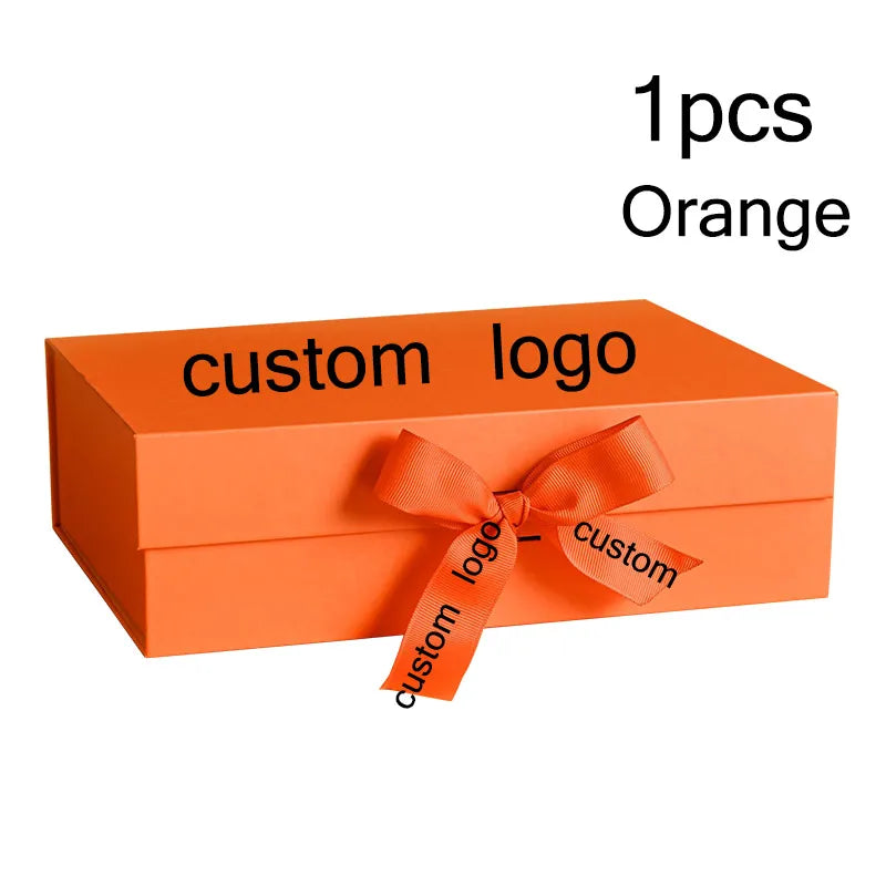 Party Gift Box Large Black Pink Luxury Gift Packaging Box With Ribbon Birthday Wedding Party Supplies Box Personalized LOGO