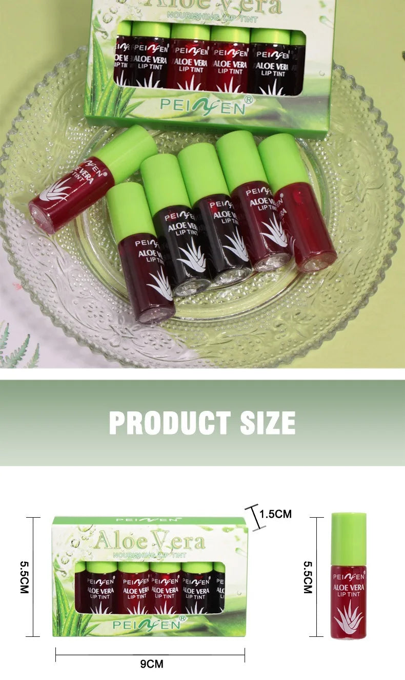 6 PCS Aloe Essence Color-Changing Lip Gloss Set