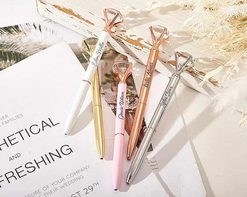 Personalized Bridesmaid Gift Diamond Pen with Engraving Name Party Gift for Her Bridal Shower Favors