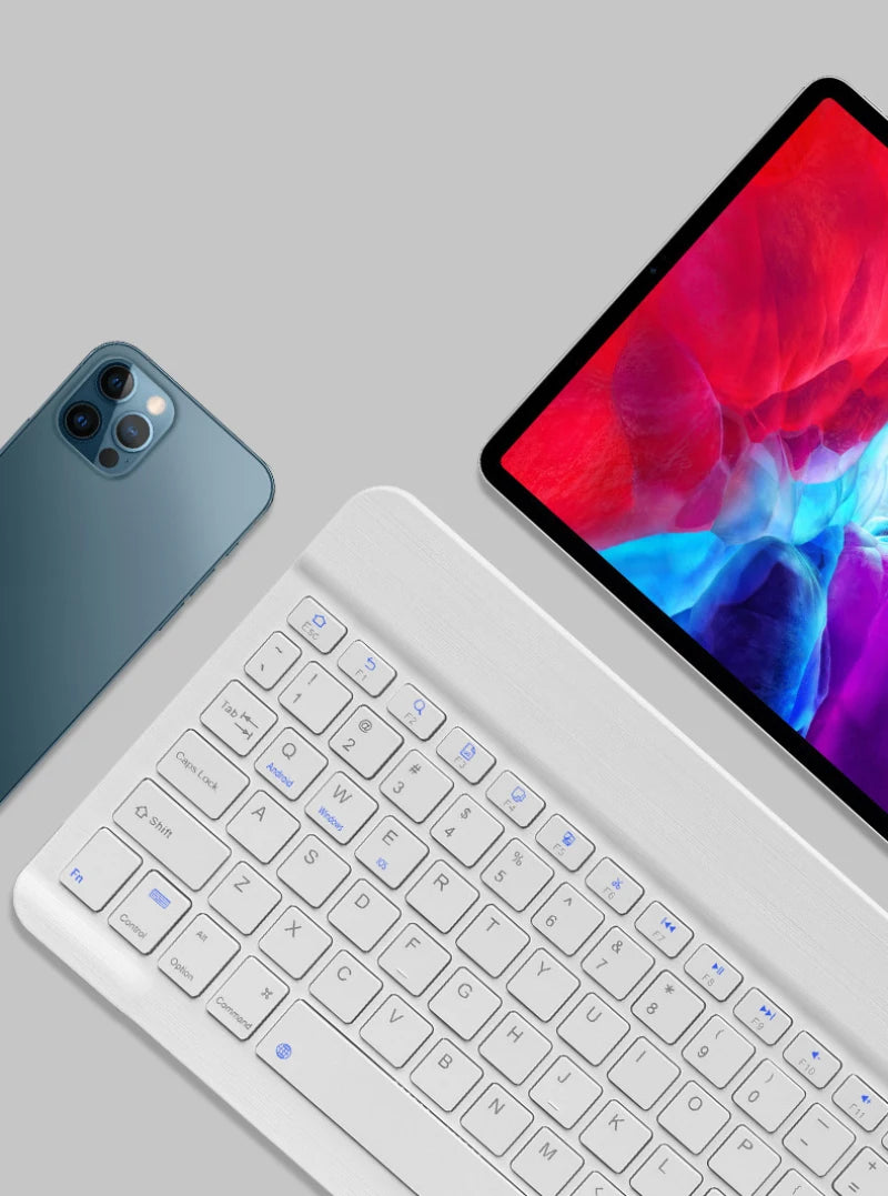 Light green set featuring a Bluetooth keyboard and cable for iPad 2024, by Orbit Gear.