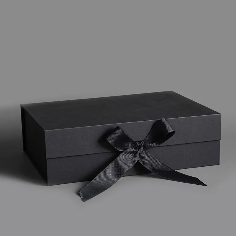 Party Gift Box Large Black Pink Luxury Gift Packaging Box With Ribbon Birthday Wedding Party Supplies Box Personalized LOGO