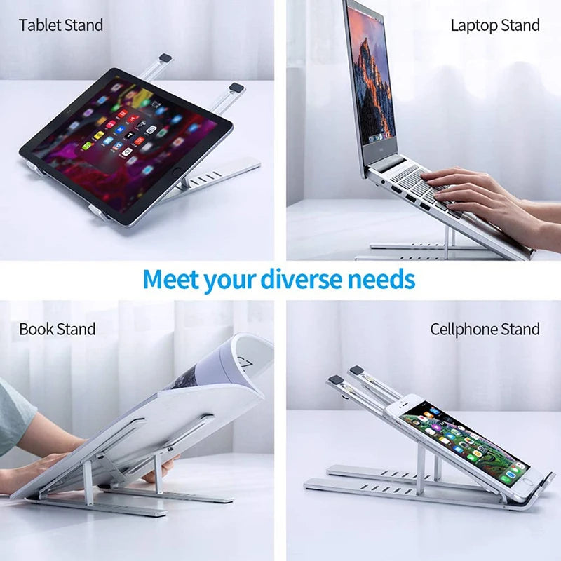 Portable Laptop Stand Aluminum Notebook Support Computer Bracket Macbook Air Pro Holder Accessories Foldable Lap Top Base For Pc