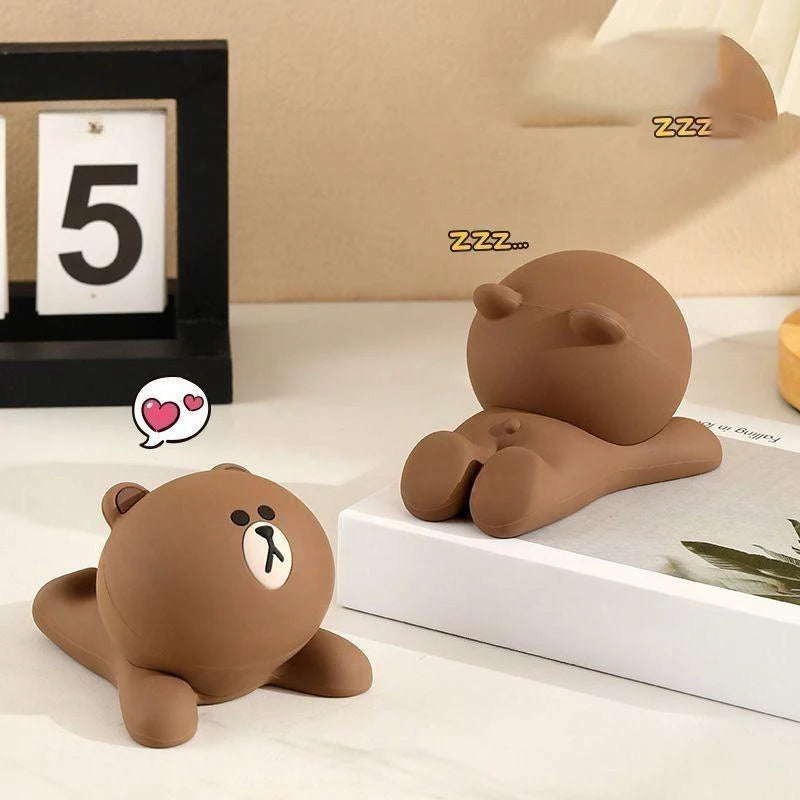 New Kawaii Lying Bear Lazy Desktop Phone Stand Cute Cartoon Tablet Bedhead Office Creative Decoration Pendant Gifts for Kids