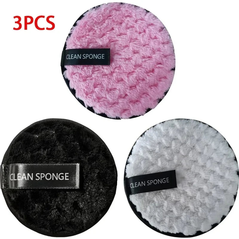 3 Pcs Reusable Microfiber Makeup Remover Pads