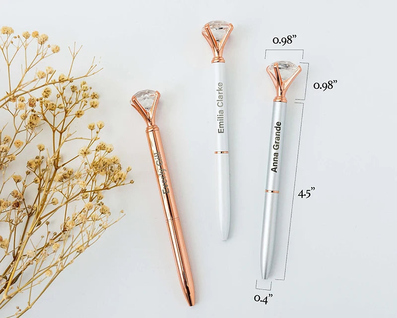 Personalized Bridesmaid Gift Diamond Pen with Engraving Name Party Gift for Her Bridal Shower Favors