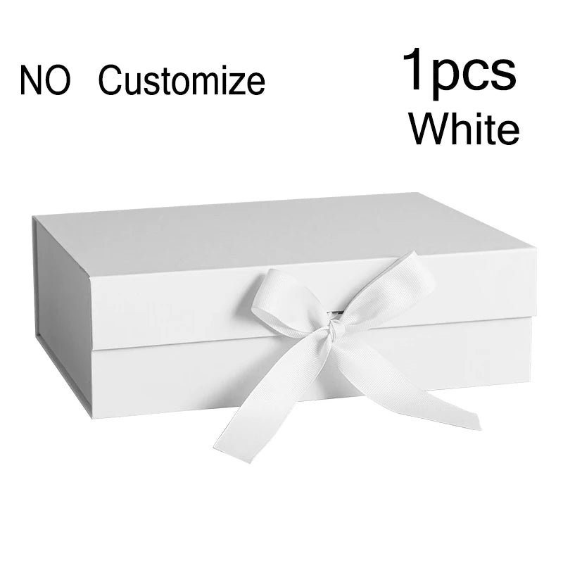 Party Gift Box Large Black Pink Luxury Gift Packaging Box With Ribbon Birthday Wedding Party Supplies Box Personalized LOGO