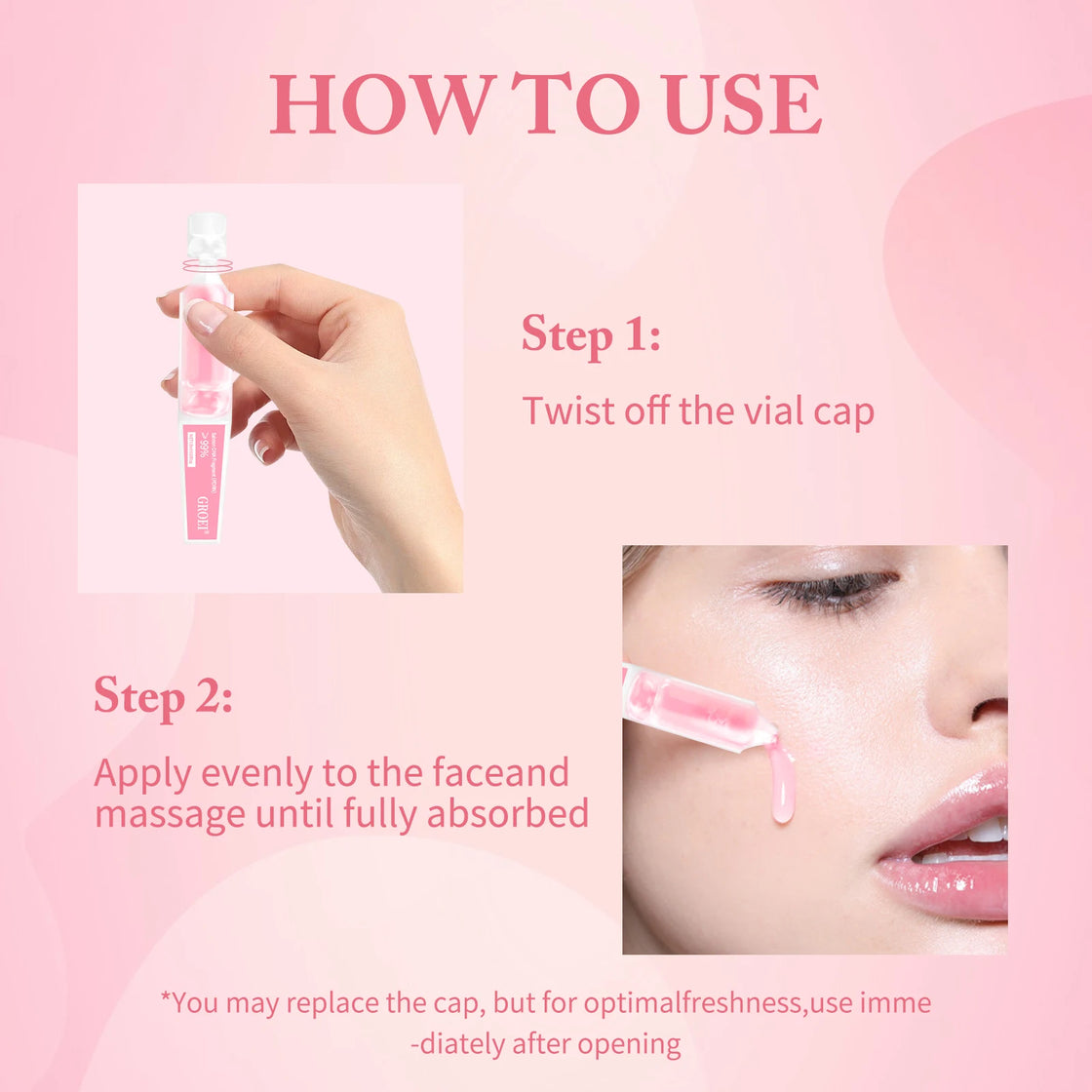 PDRN Pink One Day Serum ingredients showcasing deep moisturizing serum benefits for skin health.