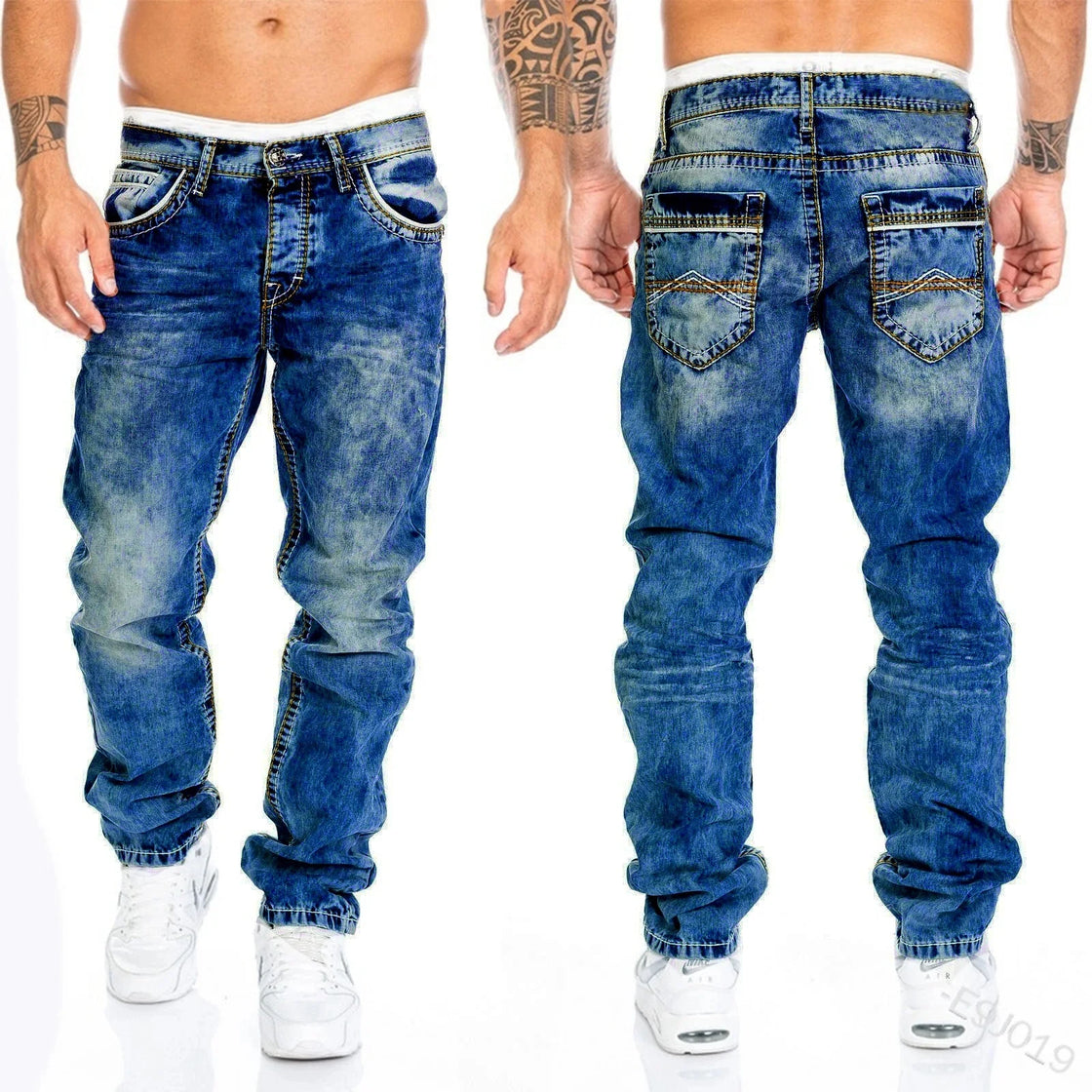 Men's black jeans slim fit high-quality gray casual men's jeans pants slim fit men's pants hip-hop street wear fog denim pants