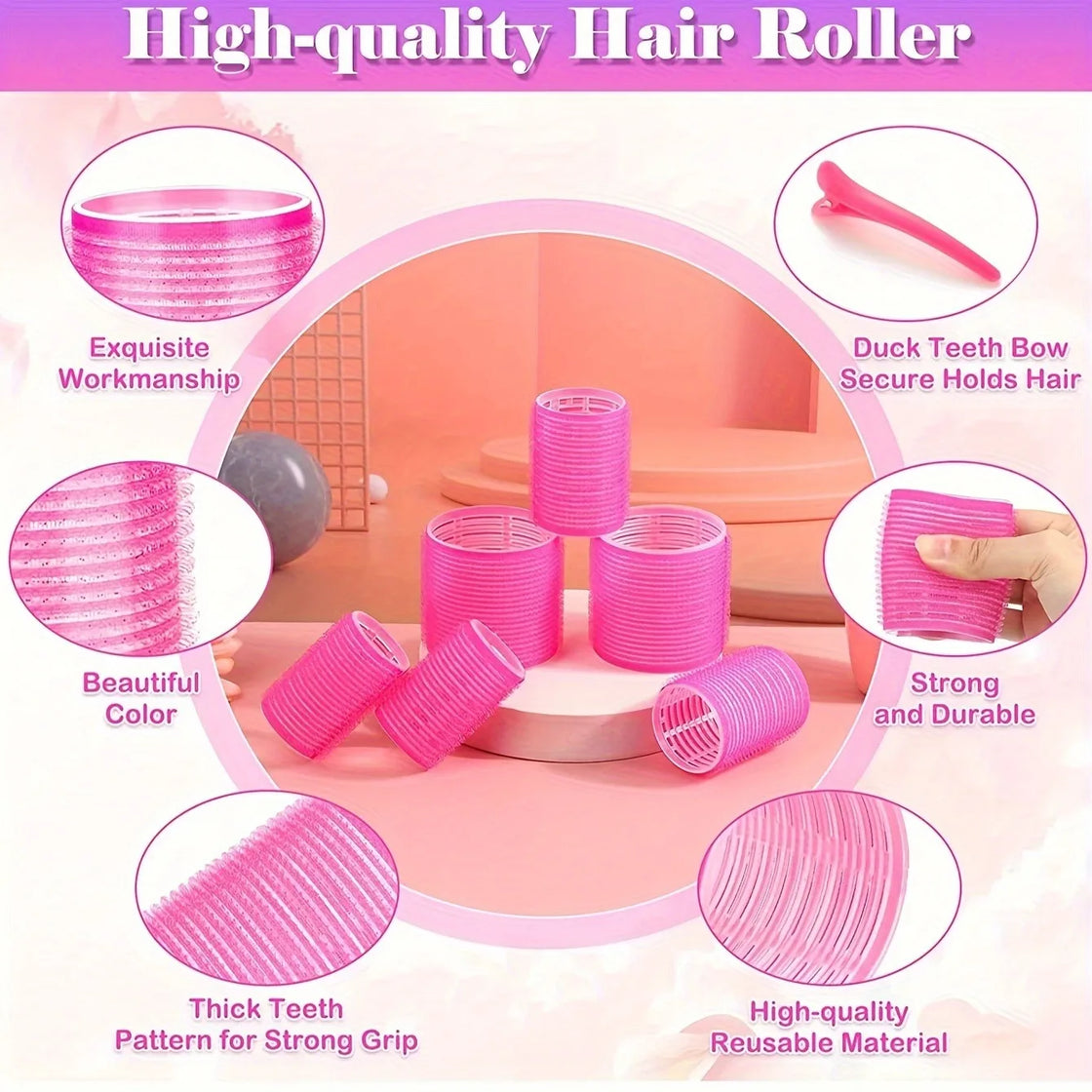 30pcs Heatless Hair Styling Kit Self-Grip Rollers 18pcs Hair Rollers & 12pcs Clips DIY Easy to Use Hair Care Beauty Tools