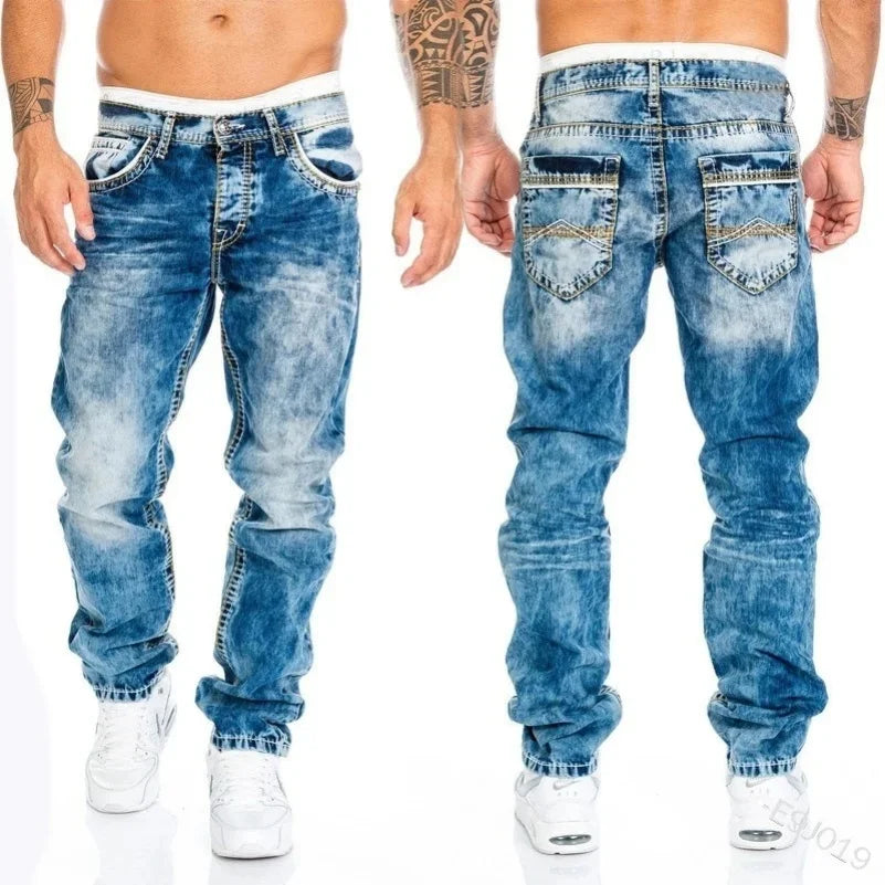 Men's black jeans slim fit high-quality gray casual men's jeans pants slim fit men's pants hip-hop street wear fog denim pants