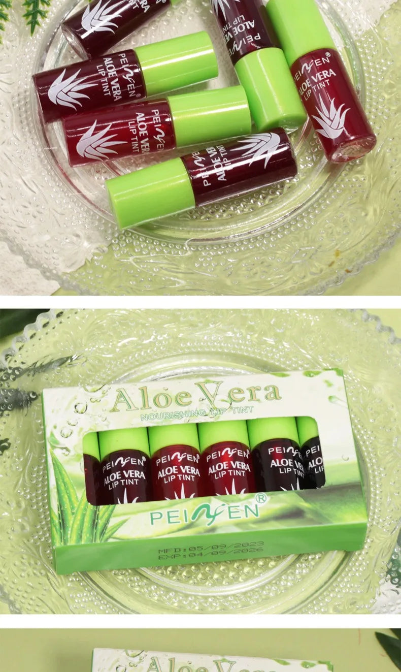 6 PCS Aloe Essence Color-Changing Lip Gloss Set