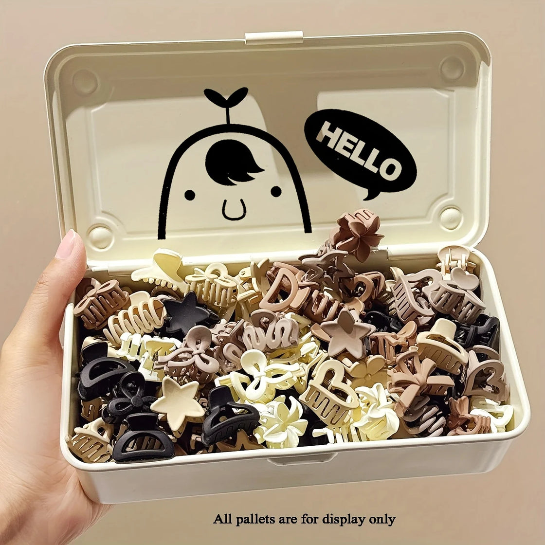 5/10/20/30pcs Beige Mixed Pack Small Clips, Cute Girl Accessories