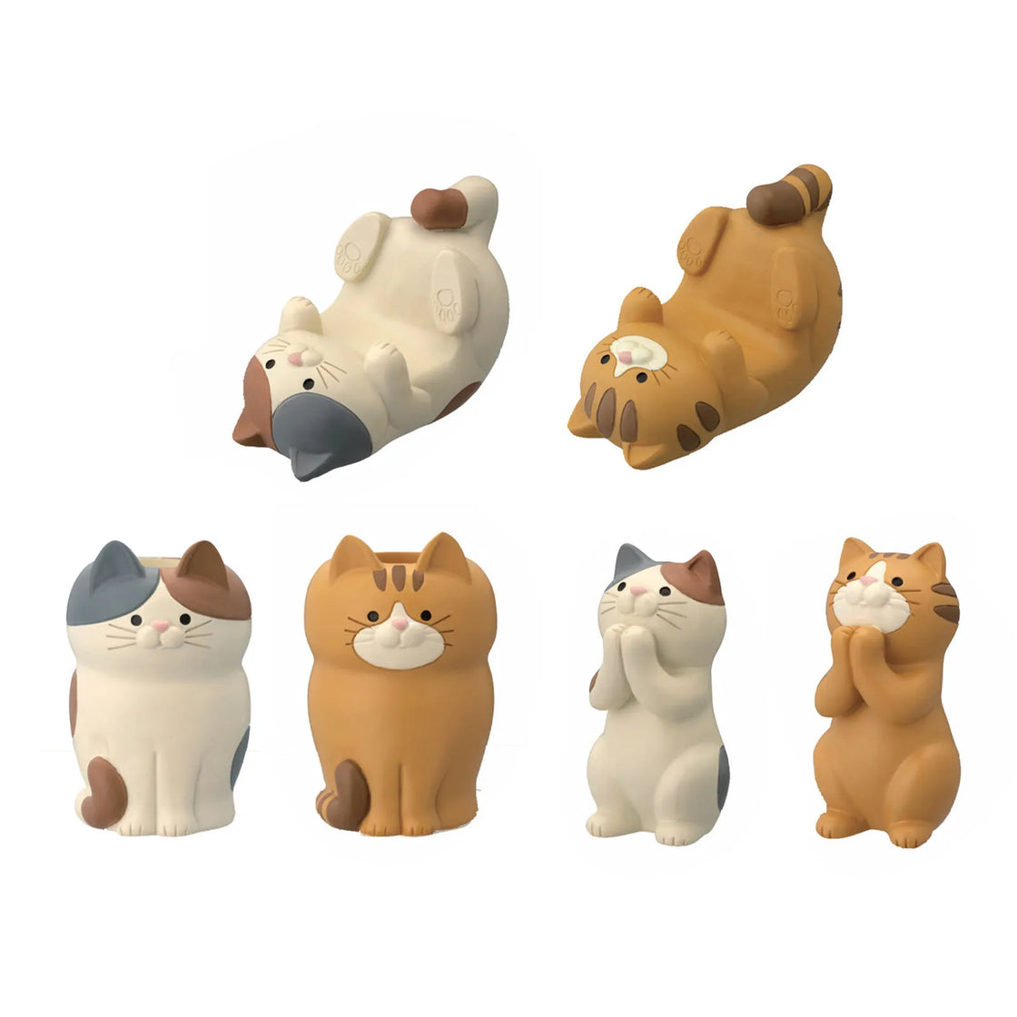 Multifunctional Cat Ornament Cute Appearance Phone Tablet Glasses Pen Holder Desk Decoration Synthetic Resin Ornaments