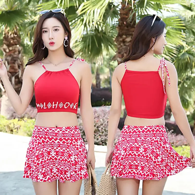 Bikini Set Women Backless 2 Pcs Fit High Waist Swimwear Korean Style Female Chic Cozy Holiday Simple Elegant Sexy Beach Wear New