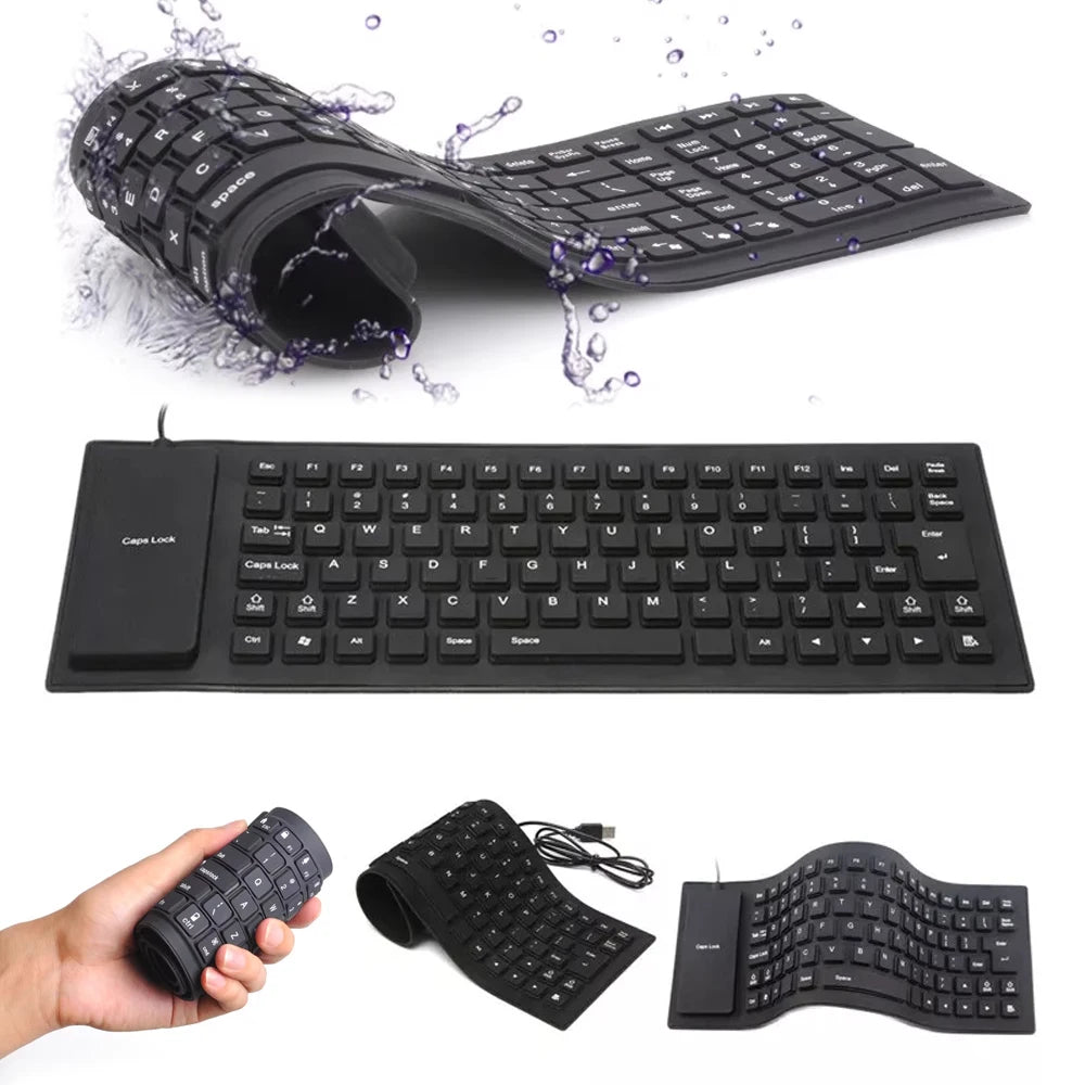 Portable Mini Keyboard 85 Keys Flexible Waterproof Soft Silicone Gaming Keyboard