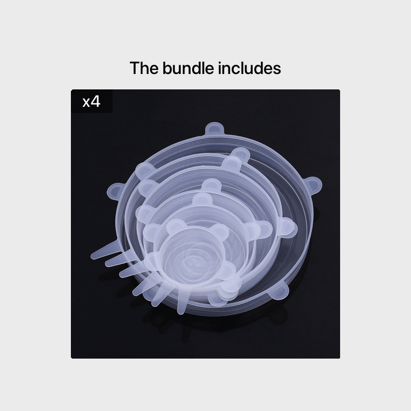 6pcs Silicone Elastic Lids, Reusable Durable Food Storage Covers, Suitable for Bowls, 6 Different Sizes to Fit Most Containers, Dishwasher and Fridge Safe, Container Covers, Meal Prep Storage, Flexible Design, Snug Fit, Food