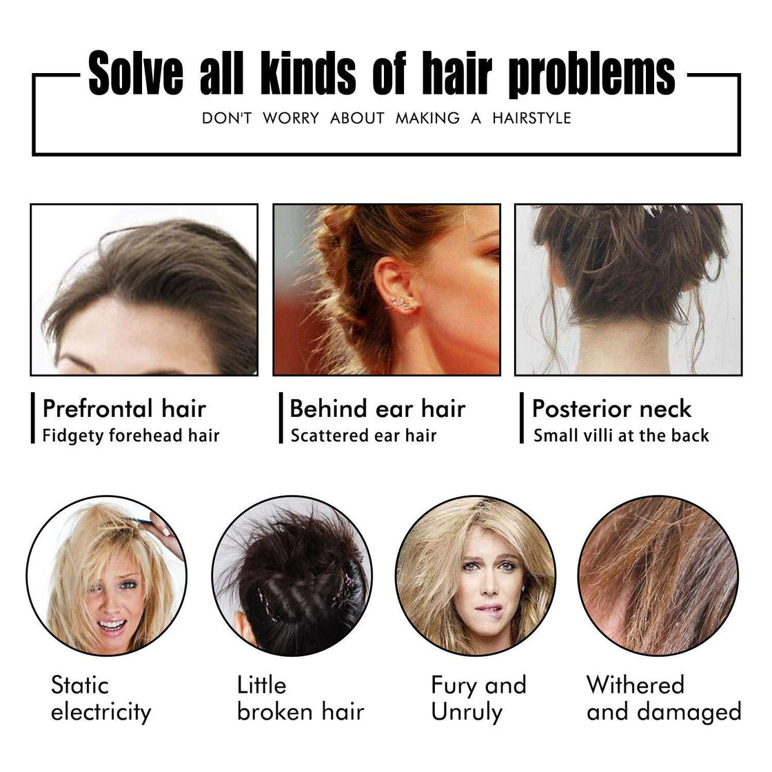 Hair Wax Stick, Flyaways Hair Styling Wax for Edge Control and Taming Youngsters' Hair