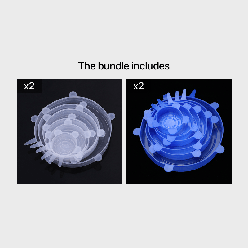 6pcs Silicone Elastic Lids, Reusable Durable Food Storage Covers, Suitable for Bowls, 6 Different Sizes to Fit Most Containers, Dishwasher and Fridge Safe, Container Covers, Meal Prep Storage, Flexible Design, Snug Fit, Food