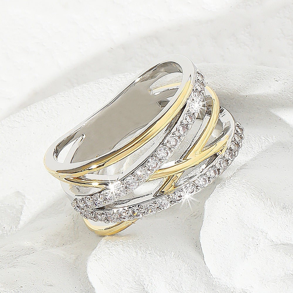 Luxury 18K Gold Plated Zirconia Eternity Ring